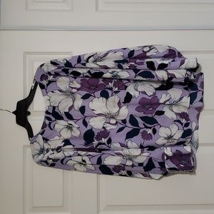 Worthington purple flowered blouse, 1X, worn twice